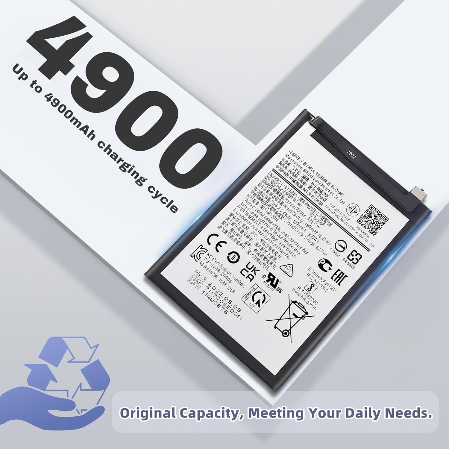 Scud-WT-W1 Replacement Battery Compatible with Galaxy A03s SM-A037U SM-A037U1/Samsung A22 5G SM-A226 with Toolkit