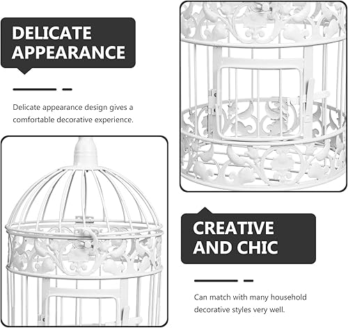 Miniatura 6 de jojofuny Centro de mesa de jaula de pájaros de metal, linterna colgante para jaula de pájaros, centro de mesa de boda, para boda, cumpleaños,
