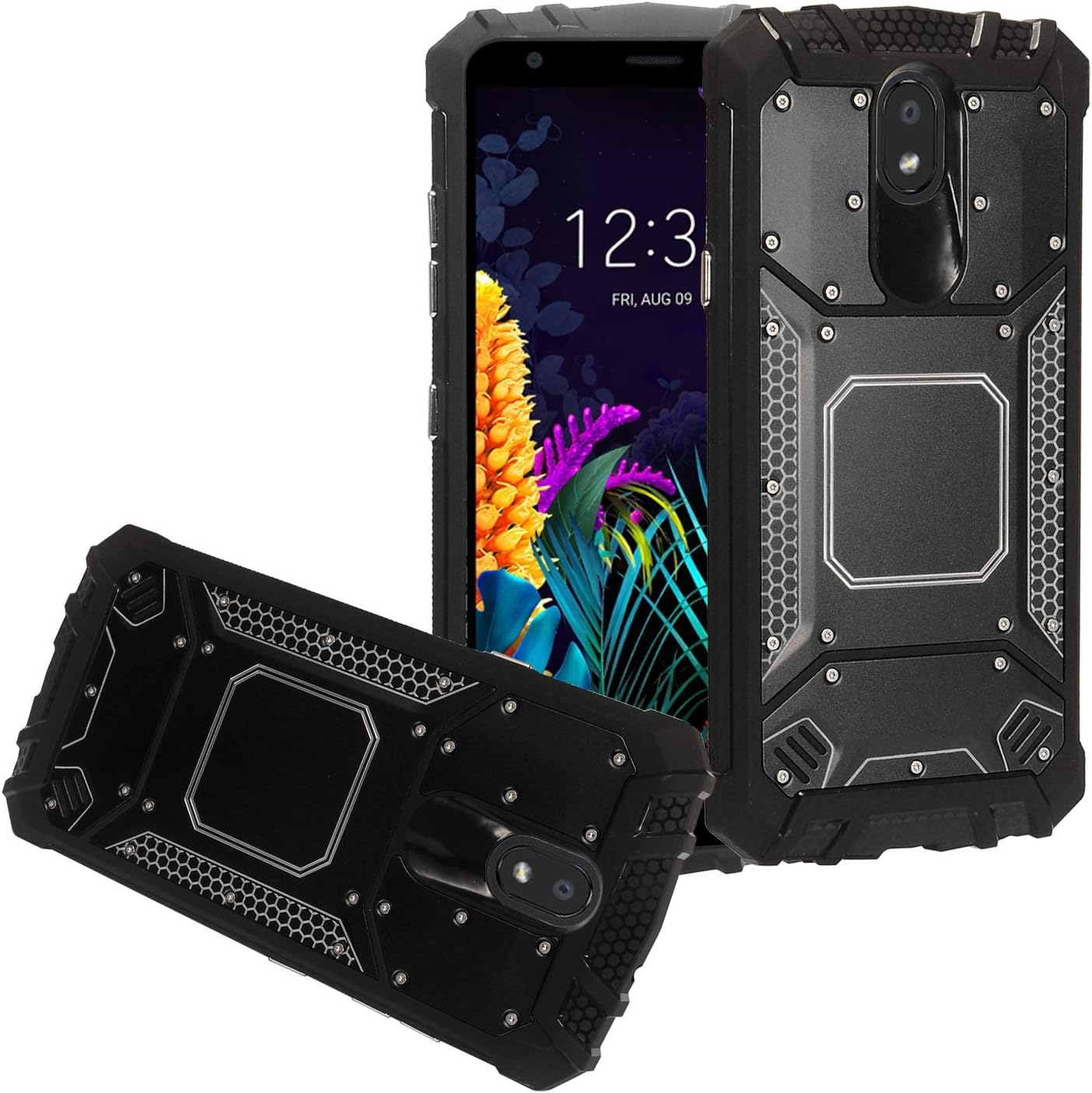 Eaglecell - Compatible for LG Journey LTE L322DL, Neon Plus, Arena 2, Tribute Royal - Aluminum Metal Phone Case - ZY1 Black