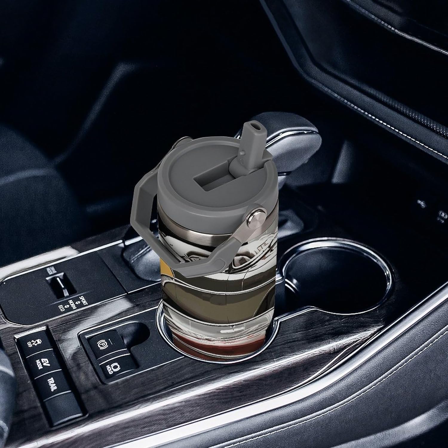 30oz Insulated Tumblers with Top Handle, Stainless Steel Classic Car Roadsters Old Fashioned Car Cup with Straw for Gift, Leak-Proof Double Wall Vacuum Travel Mug, Personalized Water Bottles White