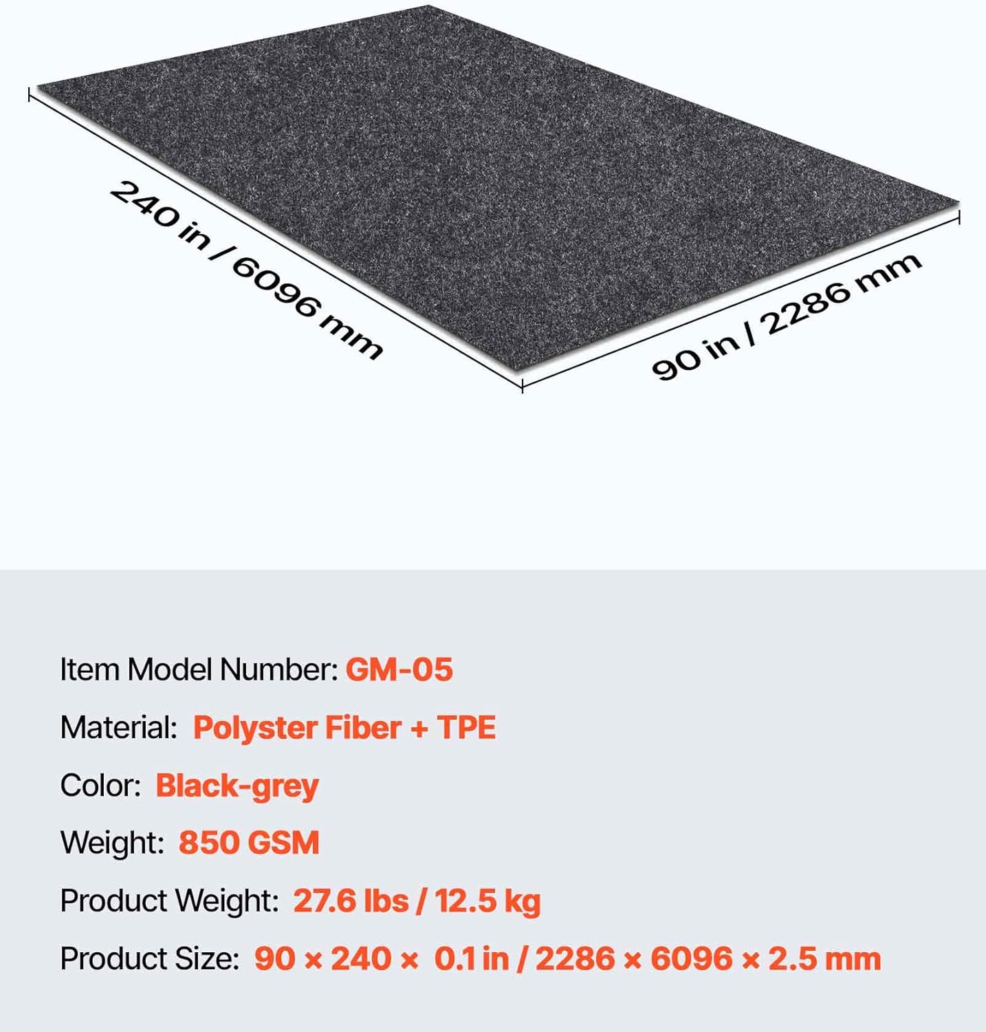 VEVOR Garage Floor Mat, 7.5'x20' Waterproof Protection from Water,Snow, Rain,Mud and Oil for Cars, Non-Slip Heavy Duty Containment Mat with TPE Anti-Leak Backing & Easy to Clean & Cuttable - Image 7
