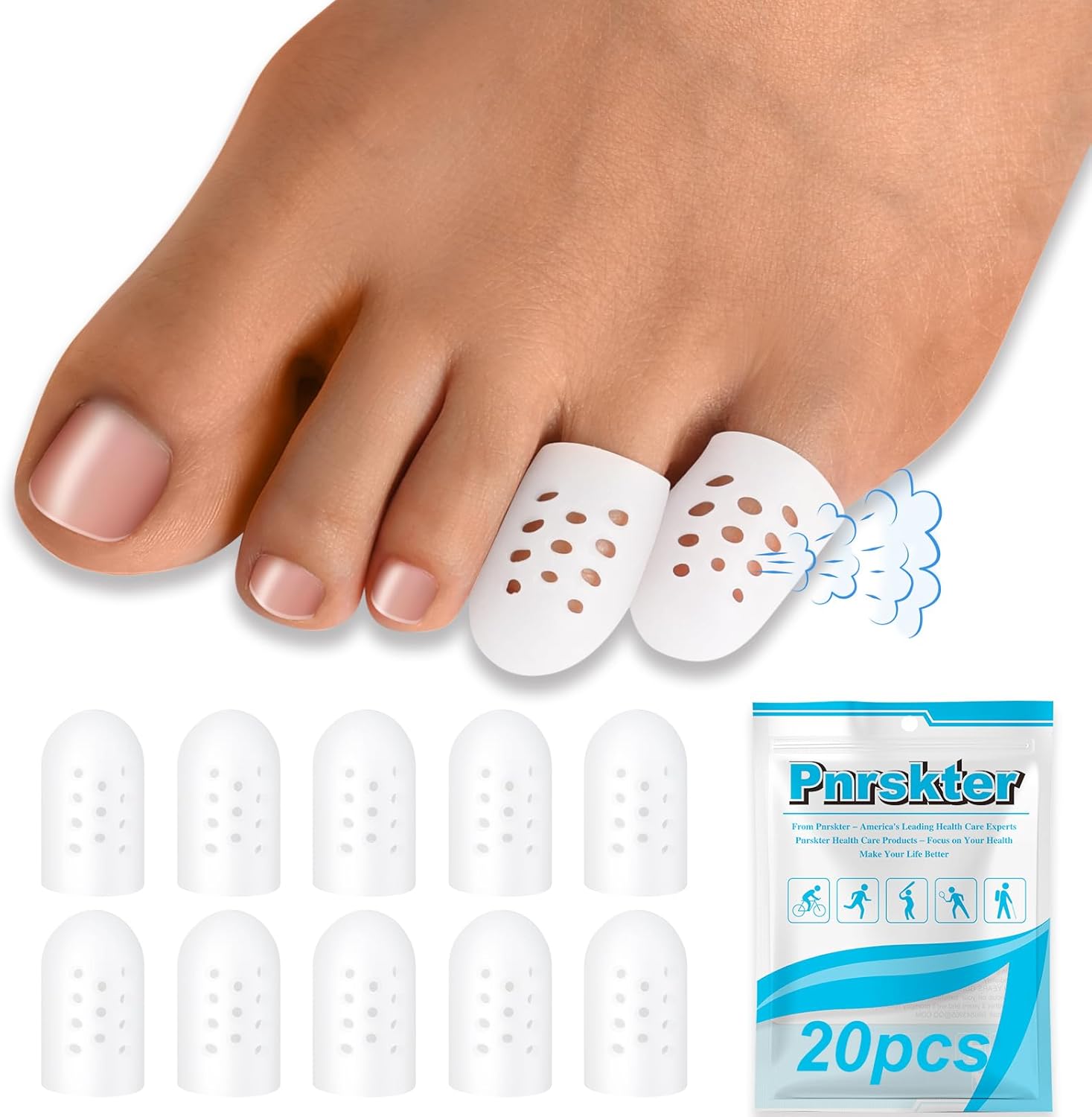 Pinky Toe Protector, (20pcs) Breathable Toe Cap, Gel Toe