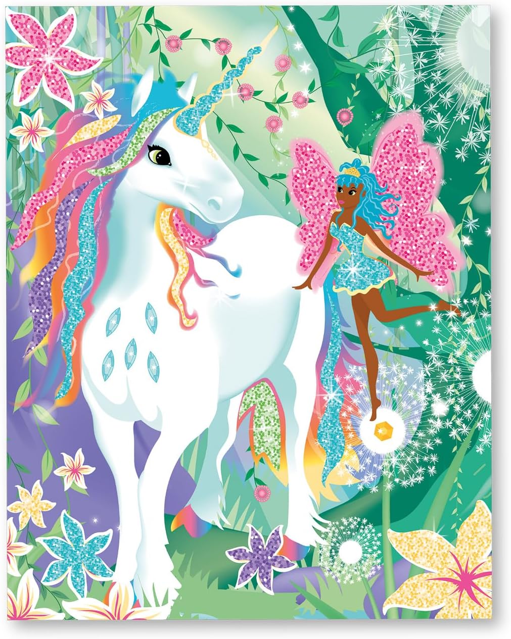 ARTISTA 9301921 Glitter and Foil Pictures Unicorn DIY Kit for Children, Creative Set in Practical Storage Box