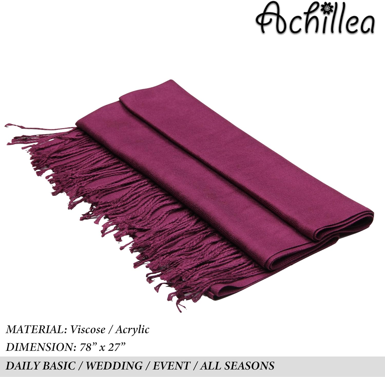 Achillea Soft Silky Pashmina Scarf for Women – Shawl Wrap for Evening Dresses, Bridesmaids, Weddings & Everyday Wear - Image 8