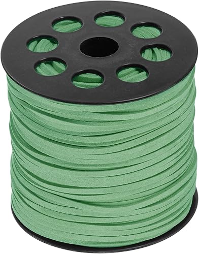 HARFINGTON Cordón de gamuza sintética de 0.094 in, hilo de cuentas de microfibra, 100 yardas295.3 ft, cuerda de manualidades para hacer joyas,