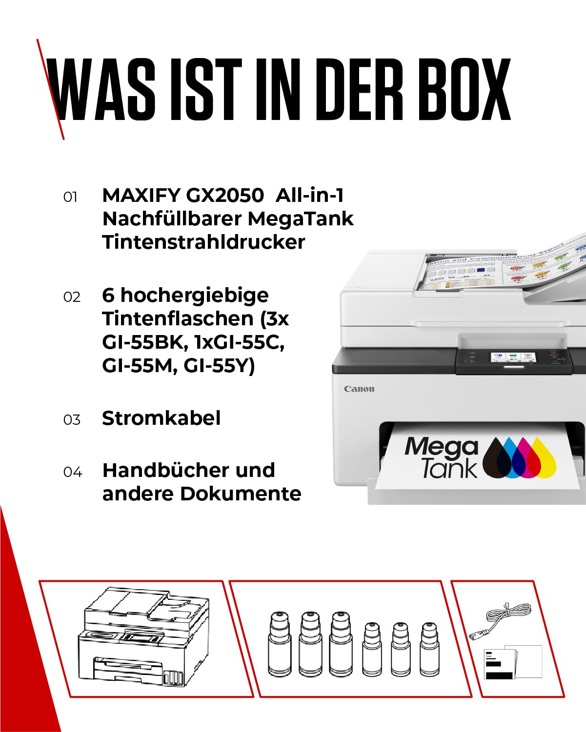 Canon MAXIFY GX2050 Tintenstrahldrucker 4-in-1 Multifunktionsgerät DIN A4 (Drucker – Bild 7