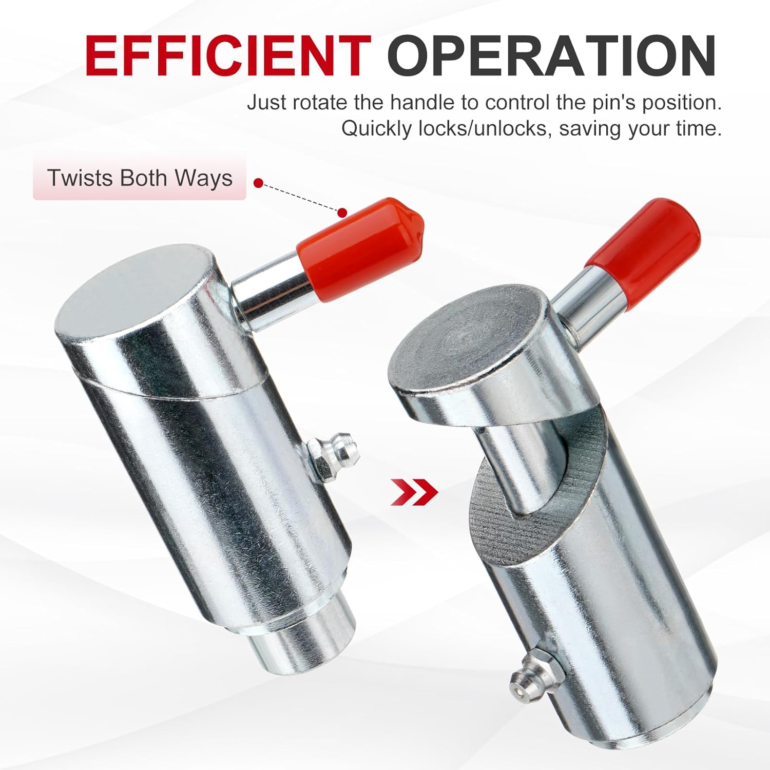 3/4" Spring Loaded Twist Lock Plunger Pin, Cam Lock for Wrecker Tow Truck/Farm Equipment/Stabilizer Legs, 2 Pack