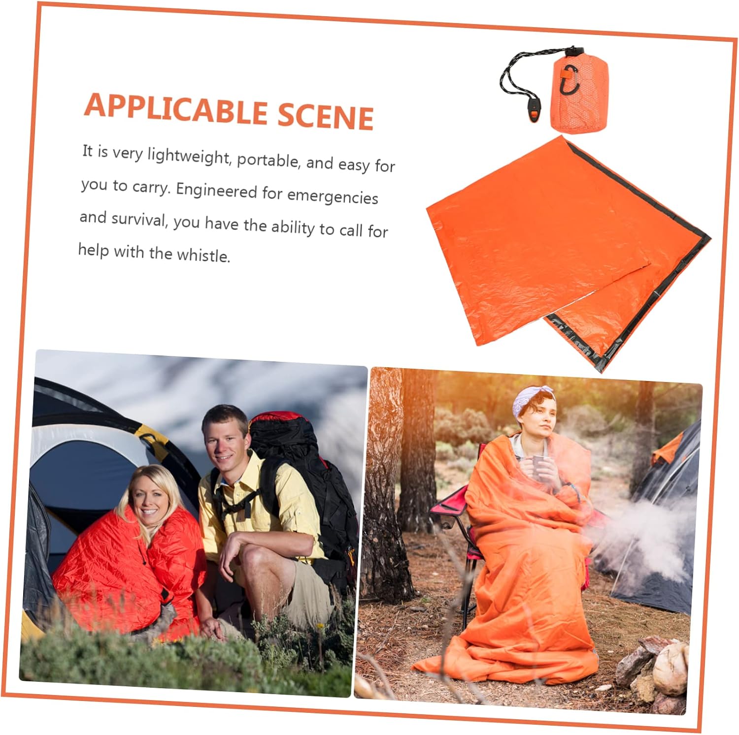 Portable EMT Bag Whistle Emergency Survival Sleeping Bags for Outdoor Travel