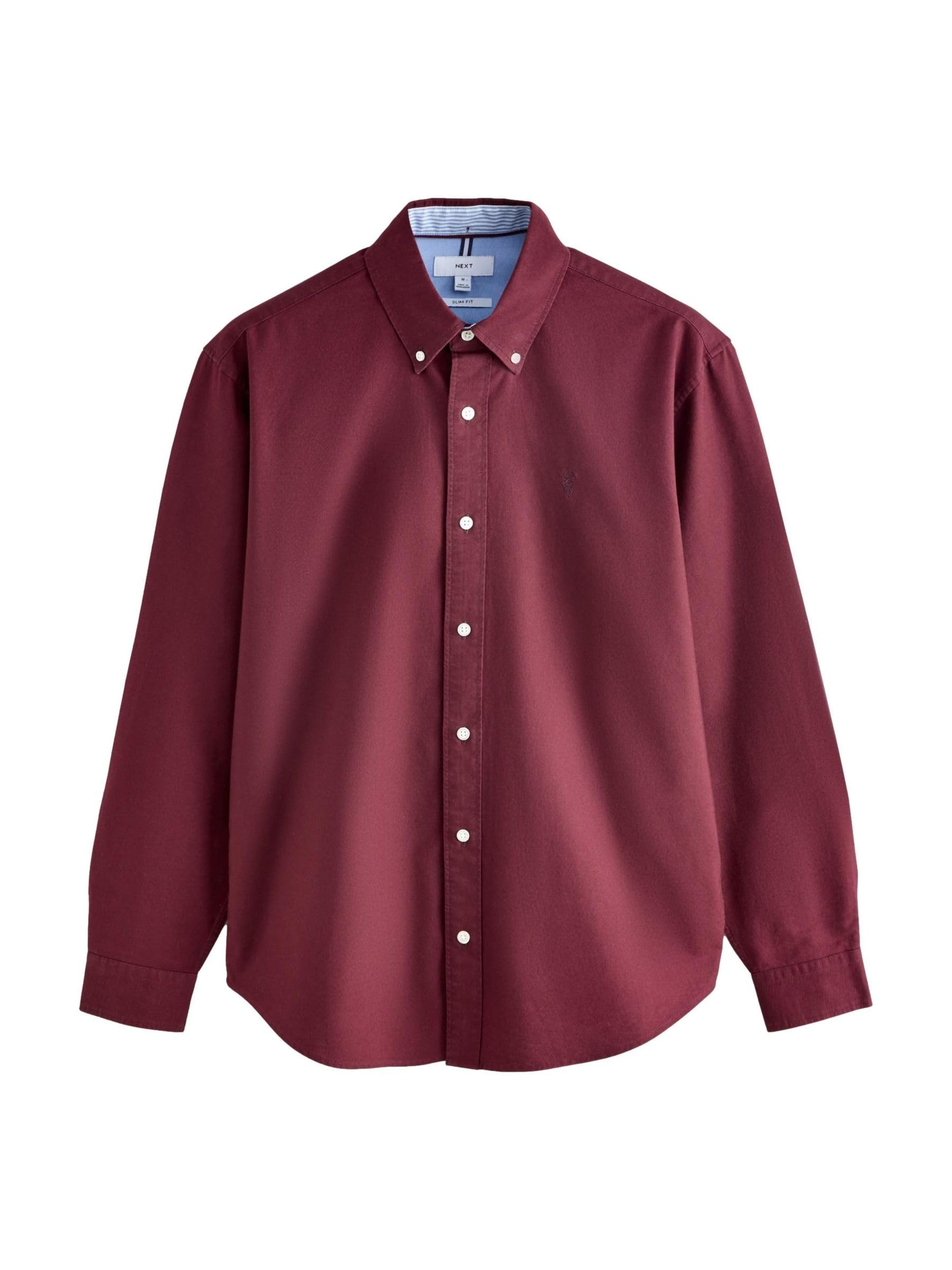 NEXT Uomini Camicia Oxford a Maniche Lunghe con vestibilità Attillata