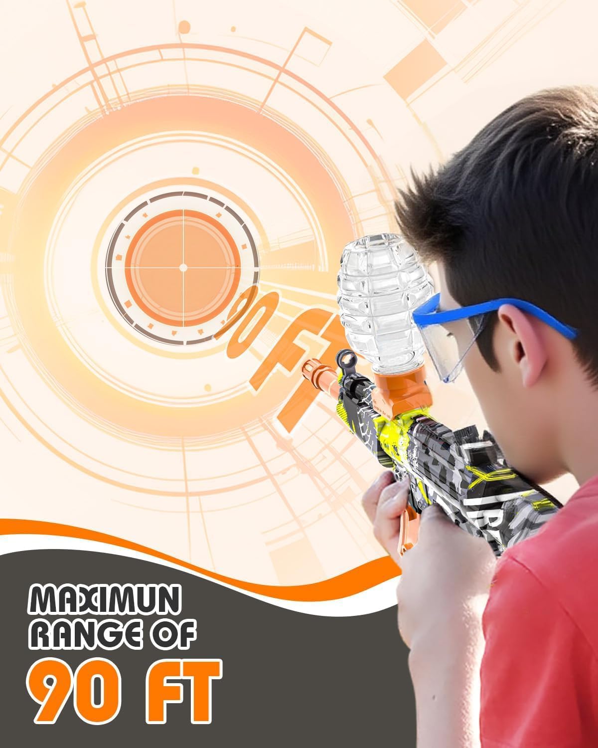 2 Set Gel Splatter, Full Auto Mode for Birthday, Outdoor Team Games, New Year, Daily Reward, Halloween, for Ages 14 & up Green+yellow image 4 of 6 B0BZN7H76K