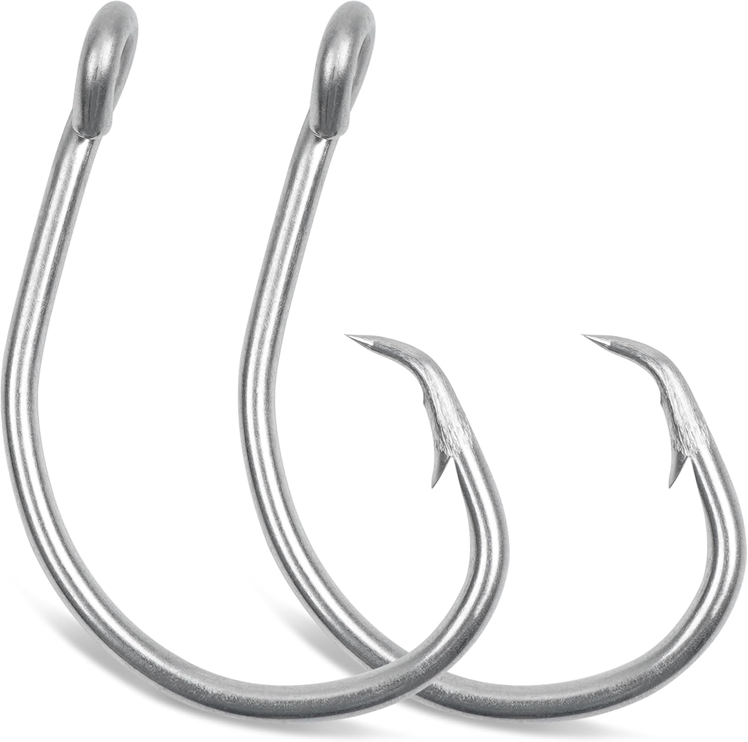 Stainless Steel Tuna Circle Hooks, 30pcs 3X Strong Saltwater Hooks Ultra Sharp for Tuna Marlin Swordfish Sharks, Size 5/0-10/0