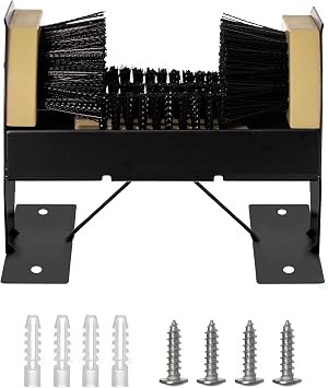 Deluxe Metal and Plastic Frame Shoe Cleaner and Boot Scraper, Portable or Floor-Mounted Scrubbing Brush for Outdoor Use, Removes Mud, Snow and Sand - Ideal for All Boot and Shoe Sizes, Deluxe