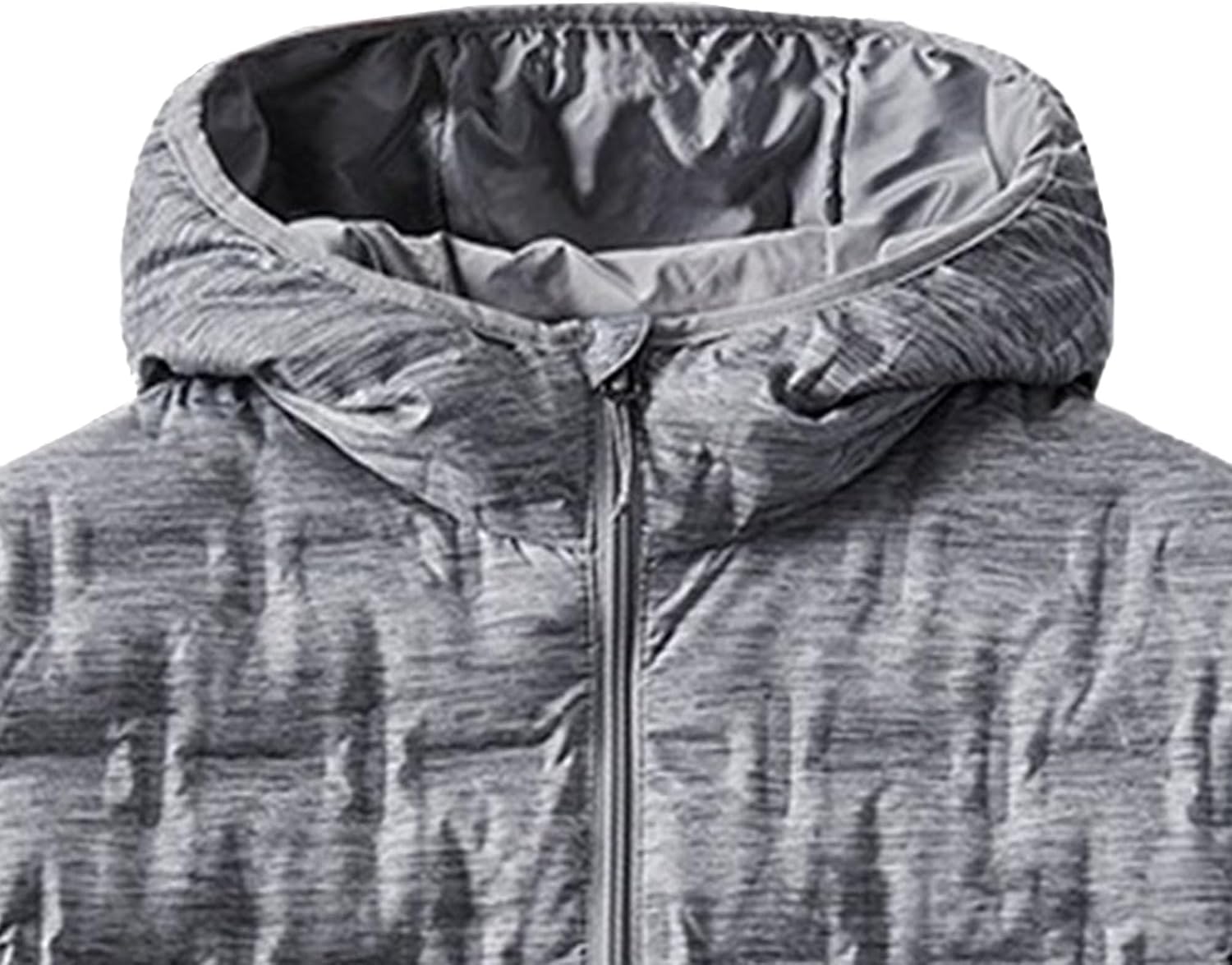 Mens Lightweight Insulated Jacket Hooded Winter Coat Warm Puffer Jacket Outdoor Windproof Zipper Quilted Jacket