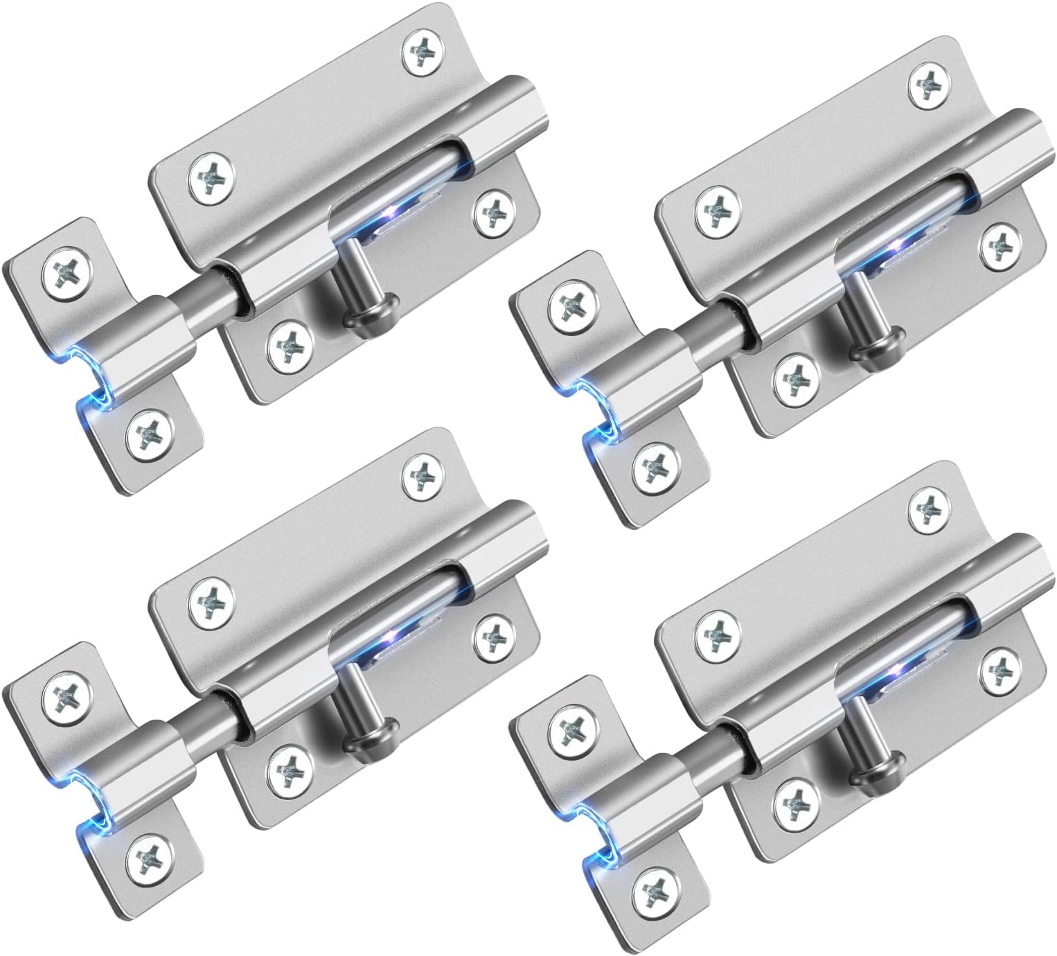 Door Security Slide Latch Lock, Keyless Entry Door Lock, Thickened Heavy Duty Steel Sliding Door Lock, Easy to Install Gate, Slide Latch Lock with 12 Screws