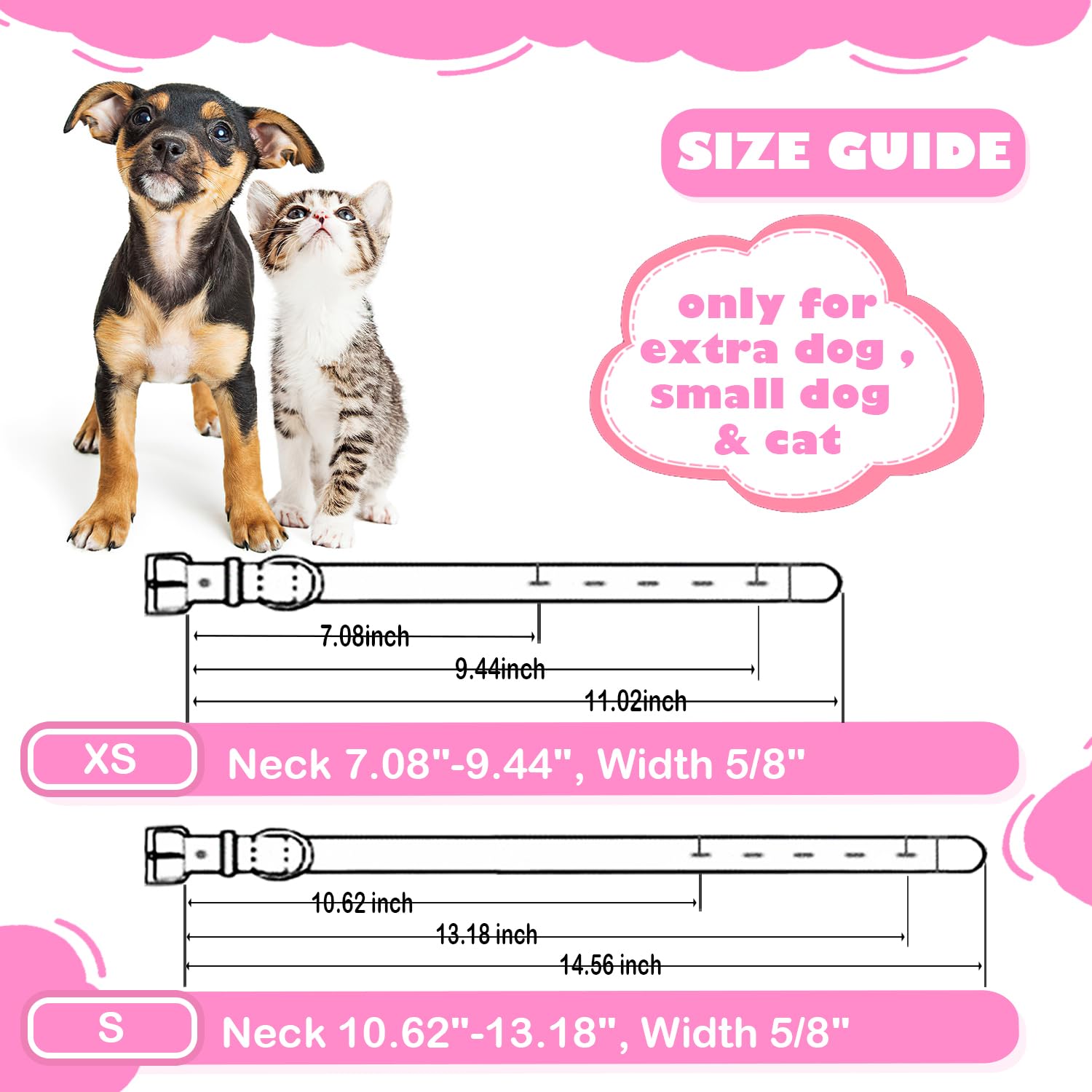 XXS Hundehalsband Mit Glöckchen & Blume, Verstellbar 20-30 Cm – Für Kleine Katzen & Hunde