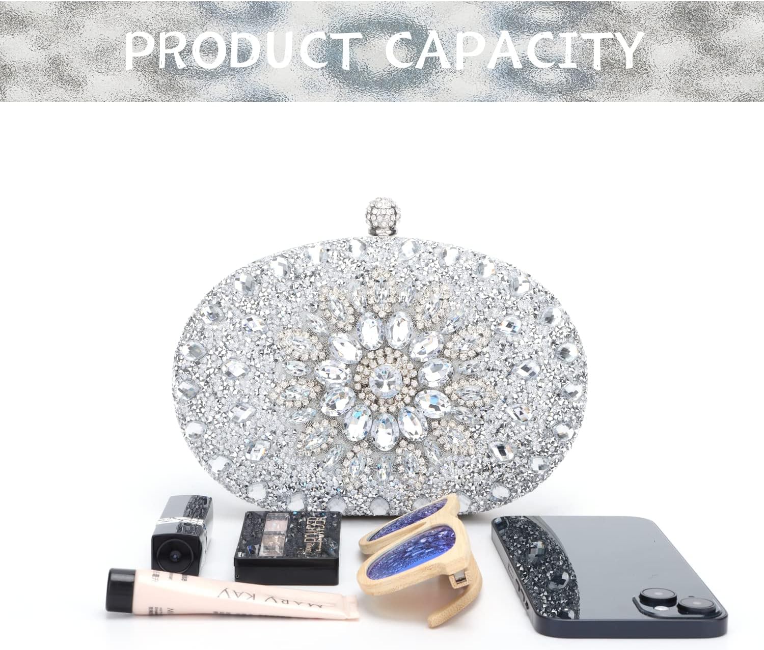 Lanpet Women Crystal Clutch Purse Rhinestone Evening Handbags for Wedding Party