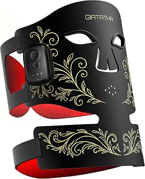Wireless Red Light Therapy Mask for Face & Neck, 4 Modes LED Face Mask