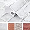 Coavas Brick Wallpaper Peel and Stick Brown Faux Brick Contact Paper 17.7x118.1 Inches Removable Wall Paper Adhesive Renter Friendly Bathroom Farmhouse Kitchen Backsplash