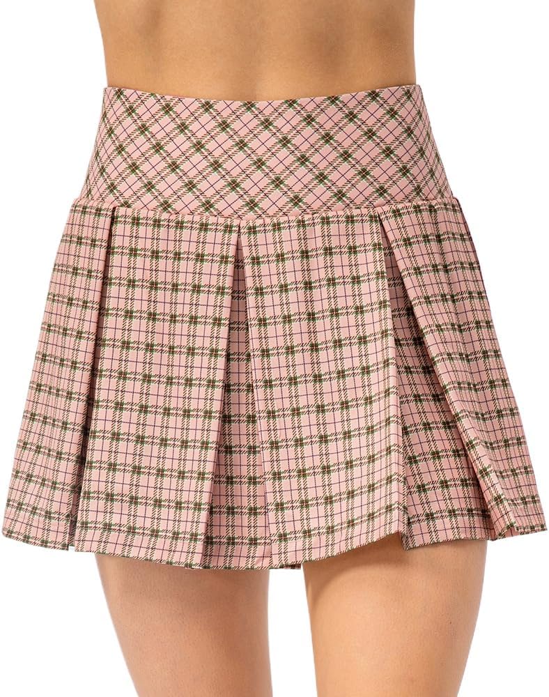 Solid Color Sports Skorts with Pocket, Golf Running Tennis Active Skirts, Women's Activewear