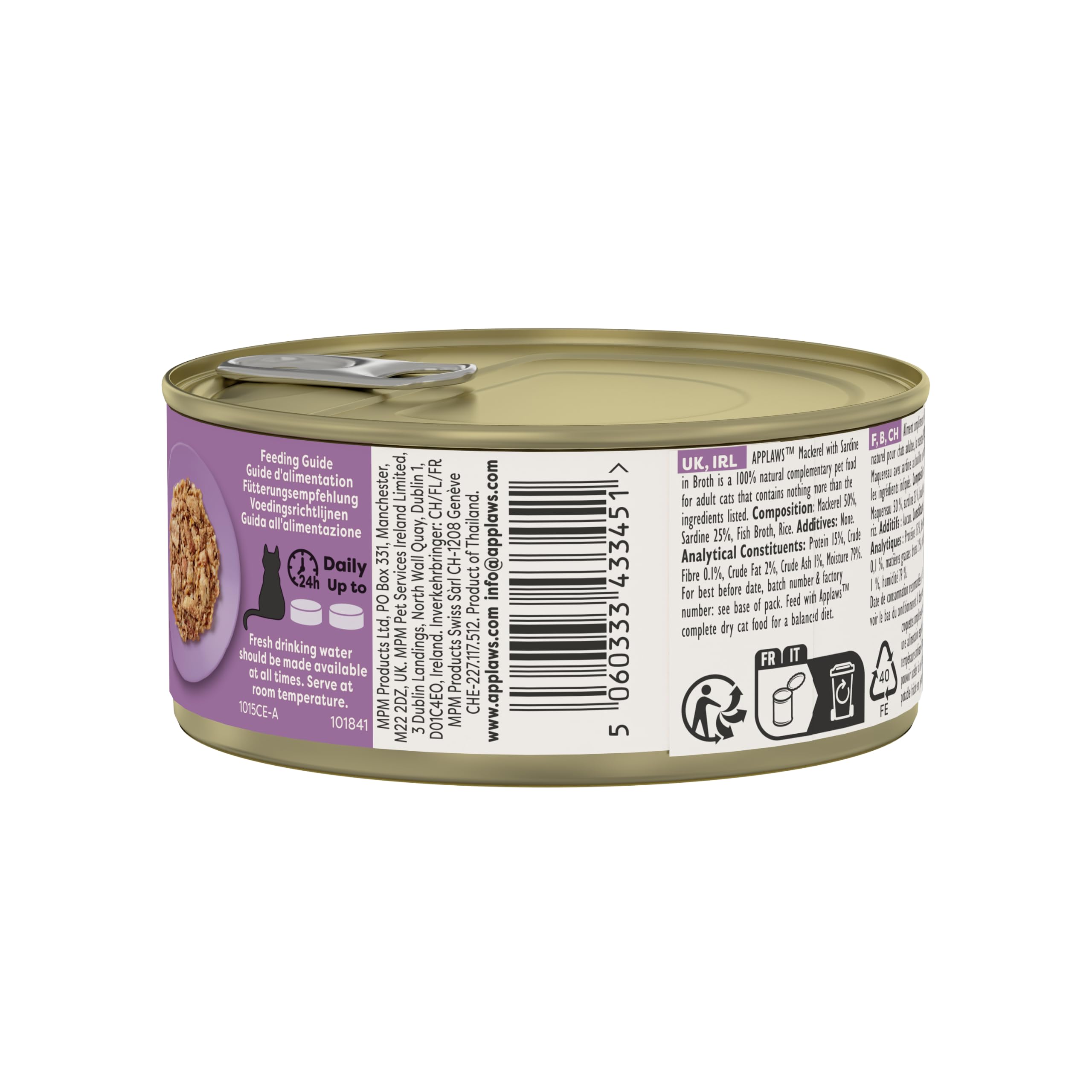 Applaws Katze Dose Makrele & Sardine, 24er Pack (24 x 70 g)