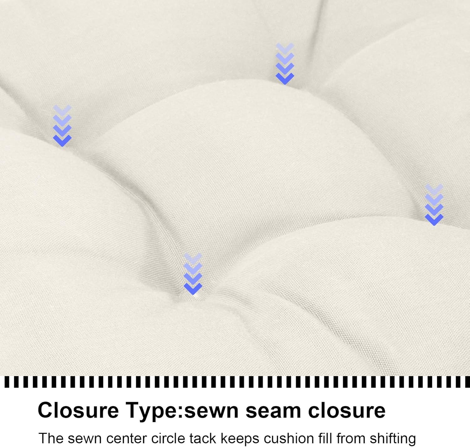 Outdoor Tufted Wicker Cushions Seat Cushions for Patio Furniture Set of 2, 19x19 Outdoor Chair Cushions Water Resistant Patio Cushions with Ties for Wicker Chair (Beige)