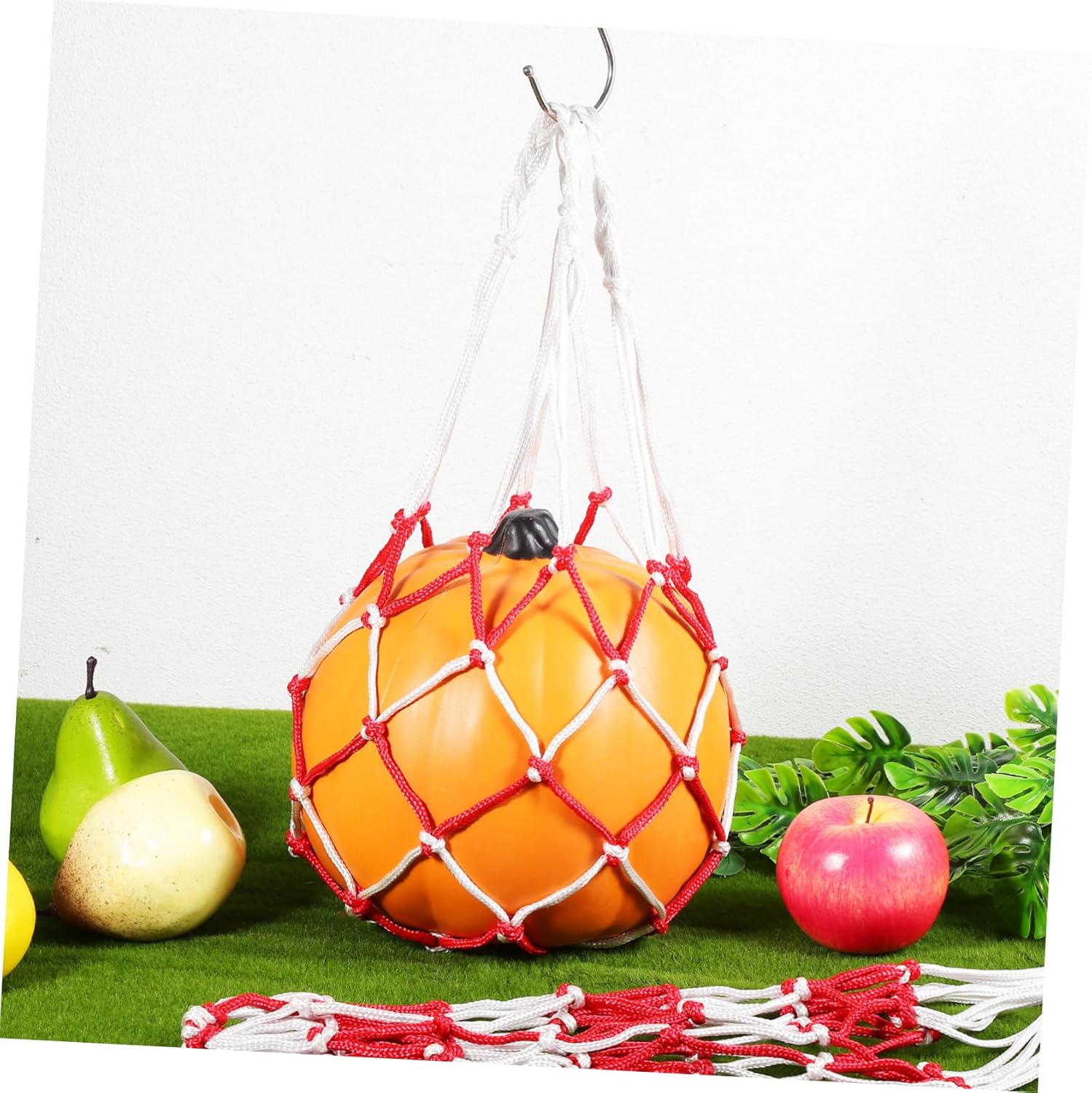 VICASKY 10pcs Watermelon Hammock Mesh Bags Hanging Support for Melons Pumpkins and Cantaloupes Breathable Produce Net Hooks for Garden Use