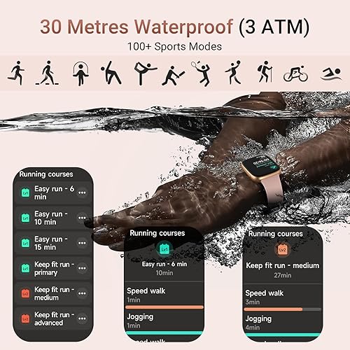 Miniatura 7 de Reloj inteligente para mujer, 1.85 pulgadas AMOLED con pantalla siempre encendida, reloj inteligente para iPhone y Android, rastreador de actividad