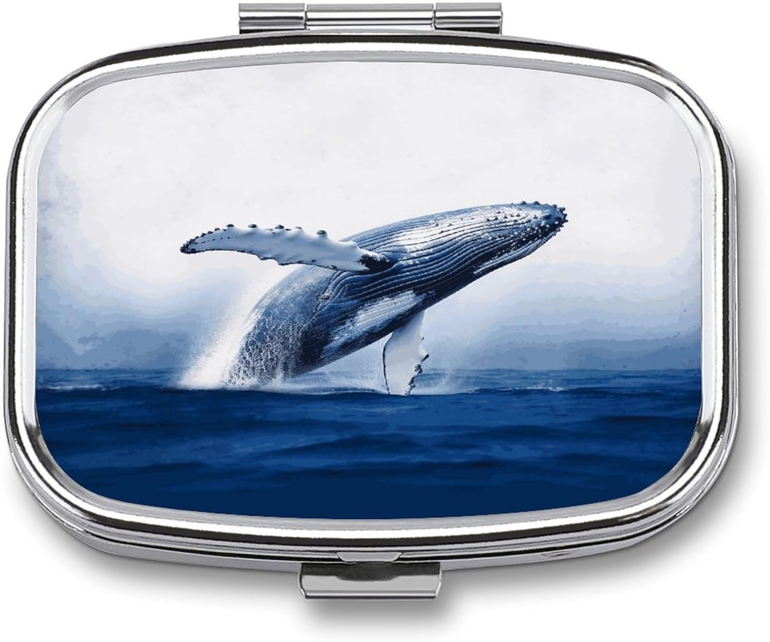 Blue Ocean Whale Travel Pill Organizer Pill Case