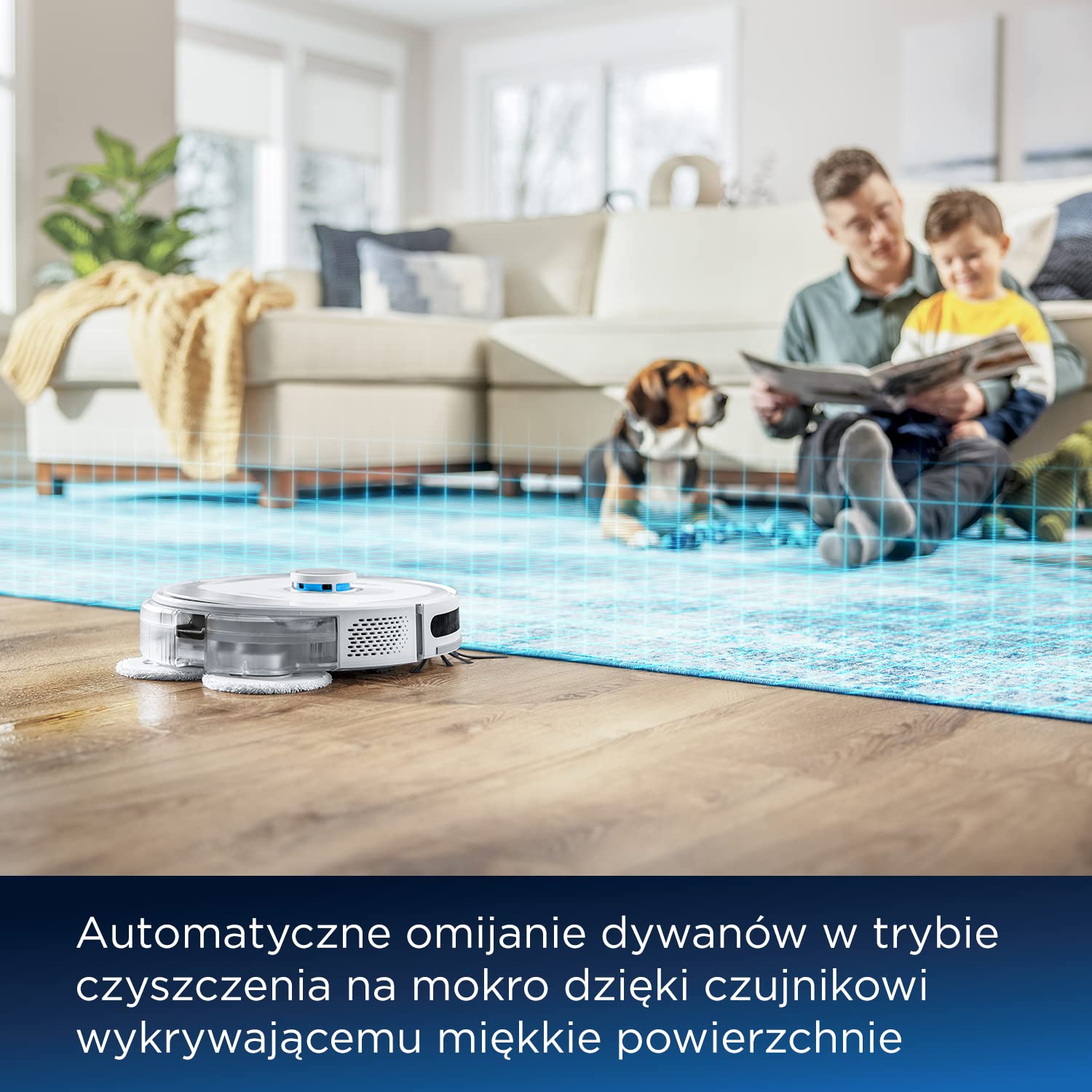 BISSELL SpinWave R5 - Odkurzacz automatyczny z mopem - Nawigacja LIDAR - Wykrywanie Dywanów i Chodników - Silne Odkurzanie do 2000 Pa - Odkurzacz Bezprzewodowy - 61 dB - Biały - 3475N