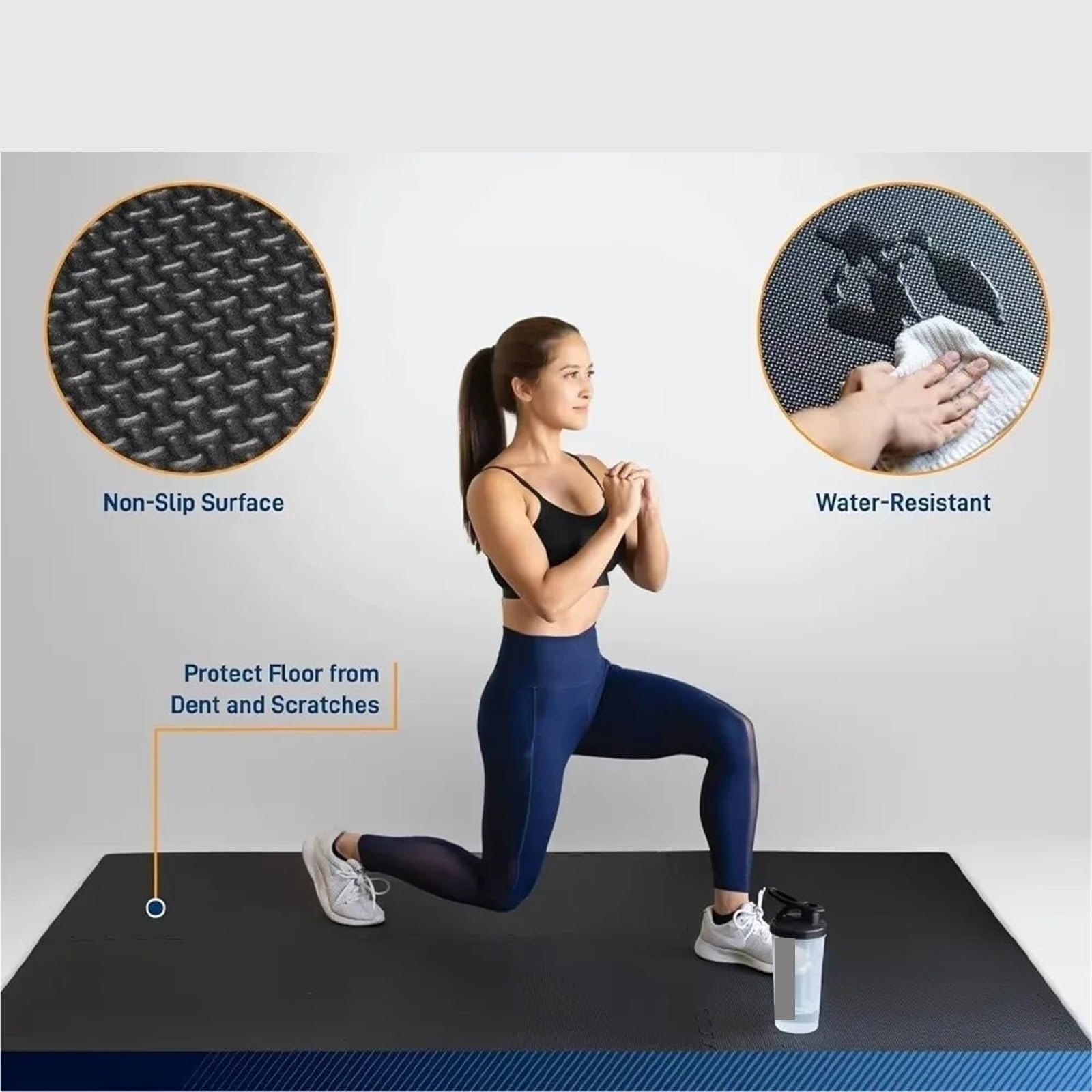 Estera de Juego Espuma EVA, 6 uds., Rompecabezas Entrelazado, Almohadilla Suelo, Superficie Protectora Suave, Estera Ejercicio for Gimnasio para Gimnasio(Blue)