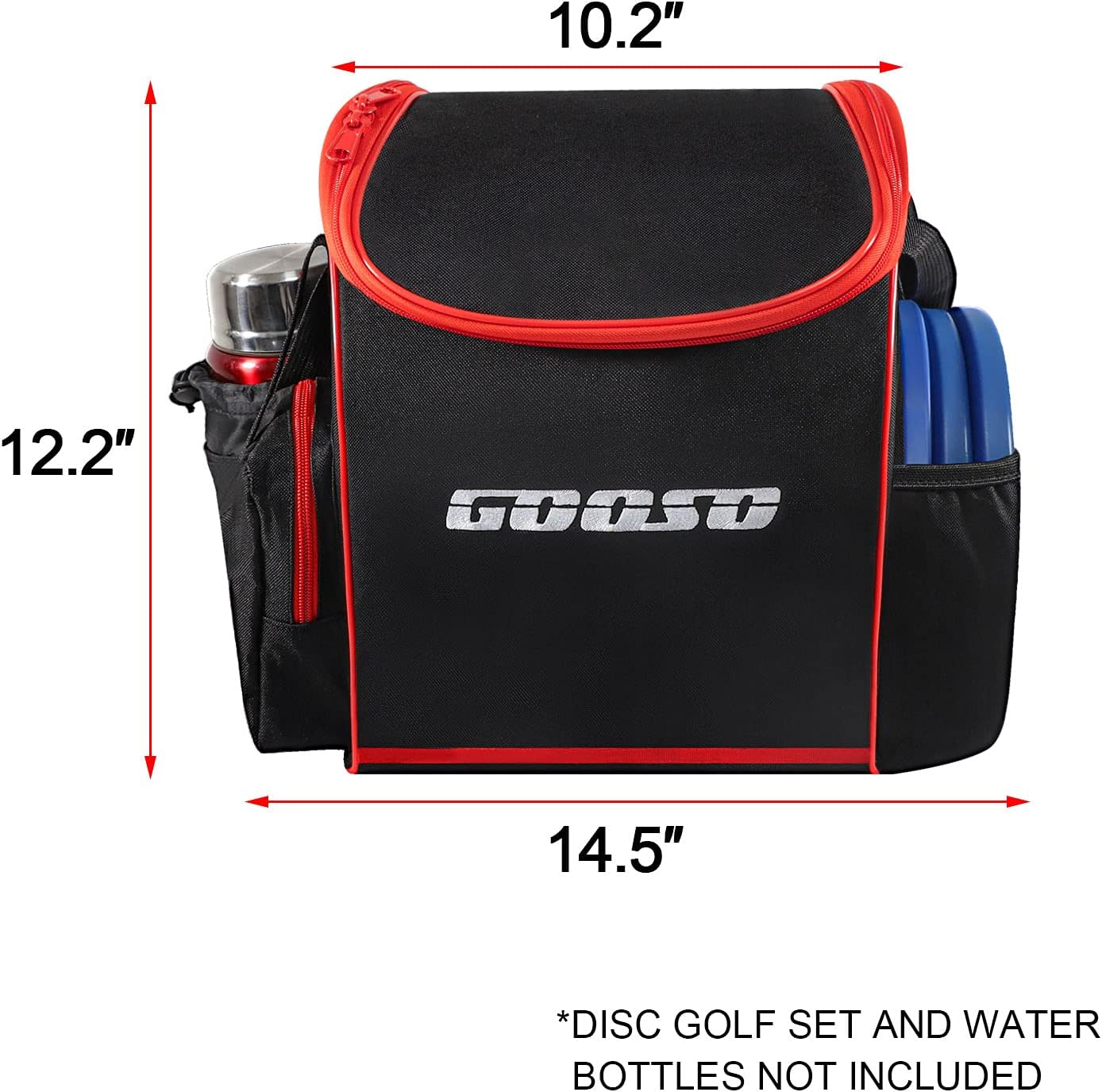 GOOSO Disc Golf Set with Bag - 12 PCS Flying Disc Golf Discs for Beginner with Putter, Midrange, Driver | Portable Disc Golf Backpack Holds 28+ Discs Free Stand Bag Design for Convenient Use