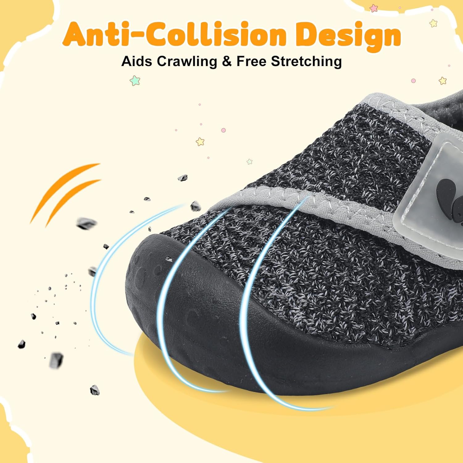 FEETCITY Baby First Walking Shoes Wide Baby Shoes Infant Sneakers Newborn Crib Shoe Barefoot Lightweight Slip On Shoe - Image 3