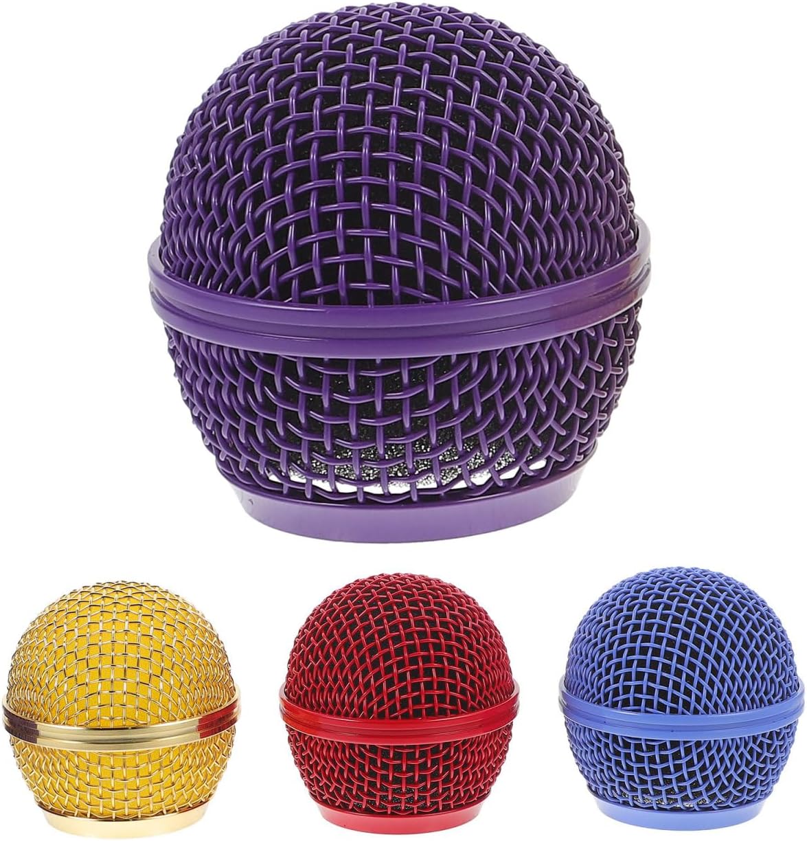 SHOWERORO Microphone Grill Replacement Head 1.96In Mesh Metal Cover Compatible with Wired Wireless Microphones Mic Ball Head Mesh Grill for Performance Recording and Stage Use