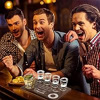 Vista 5 de Tabla de chupito de tequila, regalos para mujeres y hombres, soporte para vasos de chupito, bandeja para servir con borde de sal, regalos