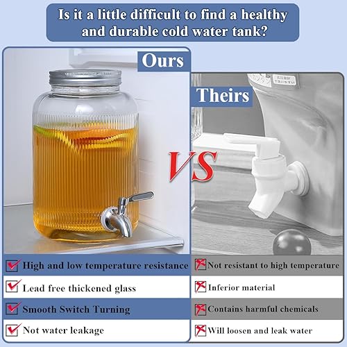 Miniatura 4 de Evanda Dispensador de bebidas para fiestas, dispensador de bebidas de 1 galón para varias fiestas y eventos sociales con grifos de acero inoxidable