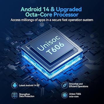 Tablet 10 Inch Android 14 Tablet 2025 Newest Octa-Core Tableta Dual 4G Cellular Tablet 128GB+14GB+1TB Extended 5G WiFi Android Tablet with Keyboard 8000mAh GPS 13+8MP Camera, Full HD Display