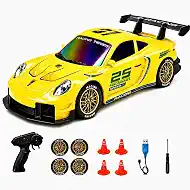 1:24 Remote Control Drift Racing Car 4WD High Speed with LED Lights | 2.4GHz 20KM/H High Speed RC Car with Drifting Tires, Sport Racing Hobby RC Cars for Boys Girls Kids Birthday Gifts