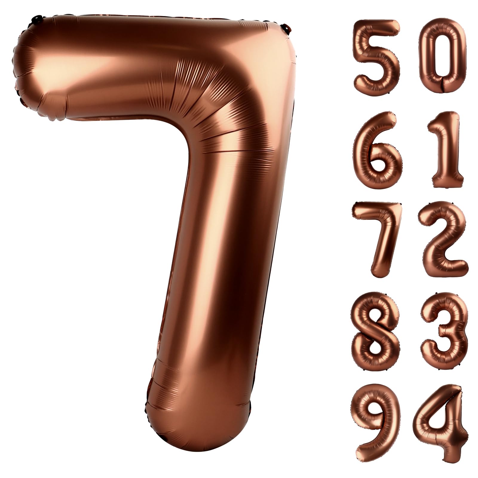 Dark Brown 7 Balloon, Coffee Brown Number Balloons 40 Inch, 7th Chocolate Birthday Decorations for Kids Girls Boys Party Decoration for Women Men,