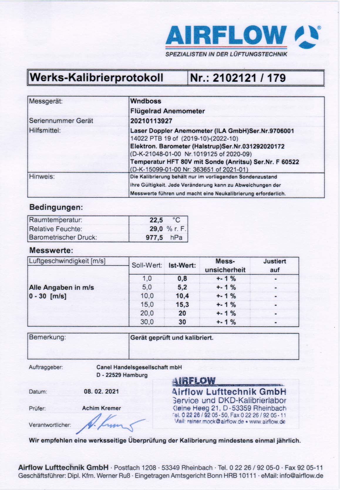 Windboss® Windmesser mit Thermometer für Surfen, Segeln, Kiten und alle weiteren Aktivitäten mit Wind. Mit Stativgewinde und Schutztasche.