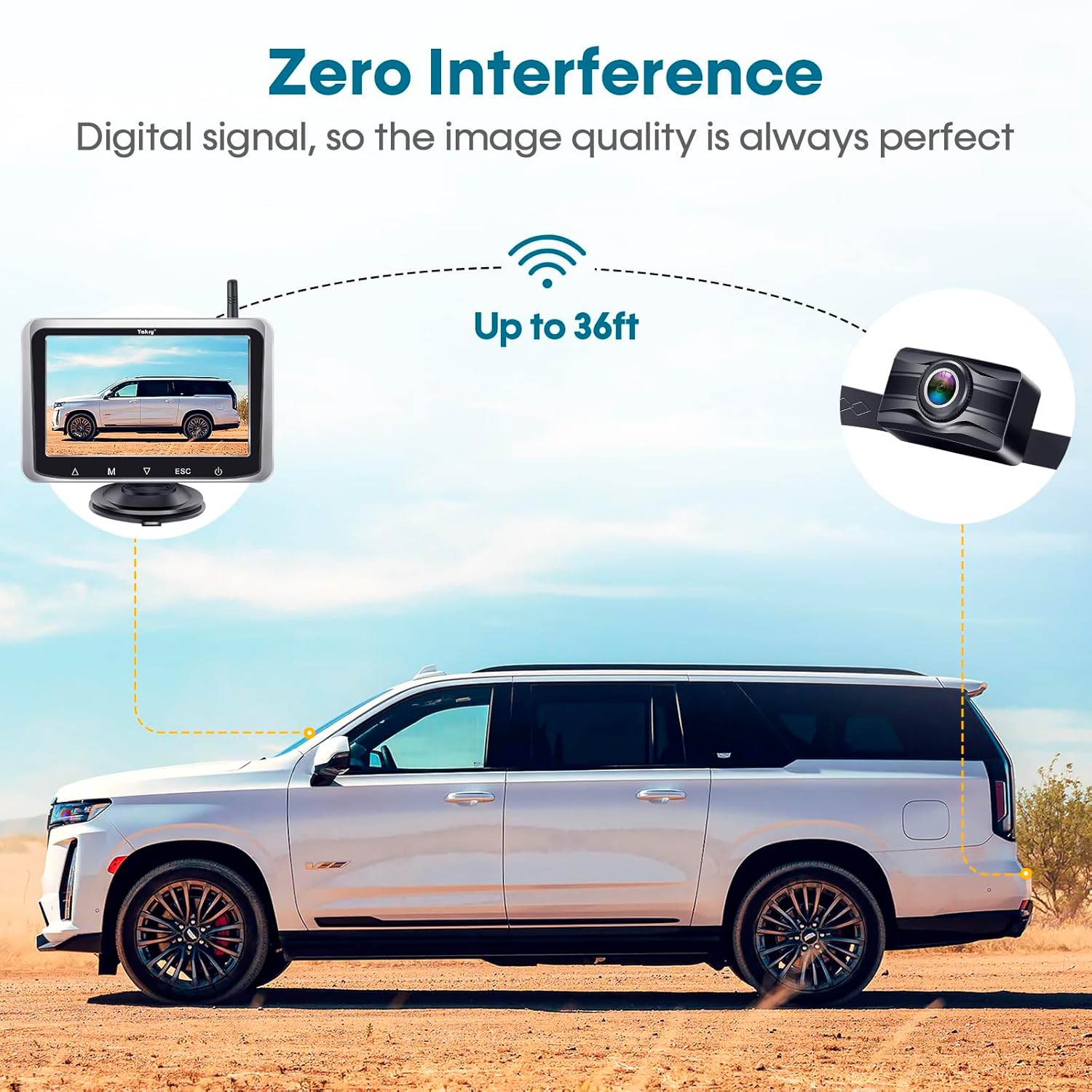 Wireless Backup Camera with 5-Inch HD Screen: 1080P Rear View Camera, Waterproof Night Vision, Easy Install for Cars, Trucks, RVs & Trailers - Clear Parking Assist System