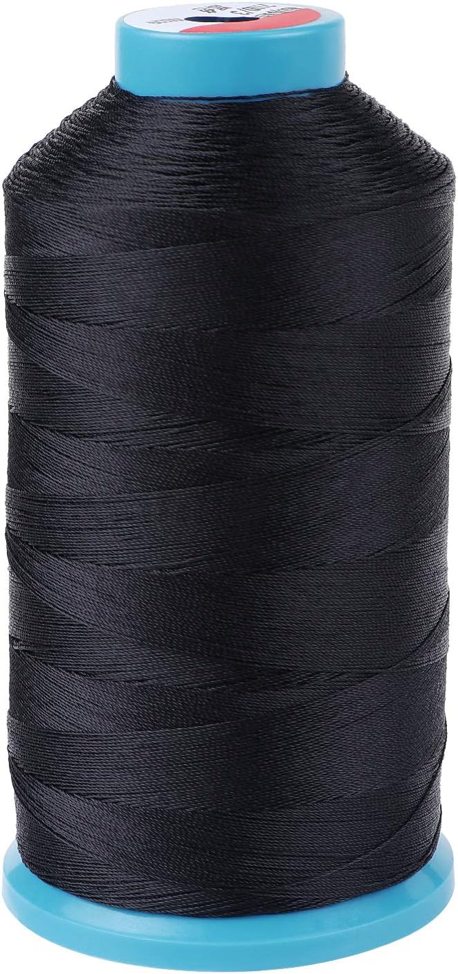 Aussel Black Bonded Nylon Sewing Thread 1500 Yard Size T70#69 for The Upholstery, Outdoor Market, Drapery, Beading, Luggage, Purses (Black)