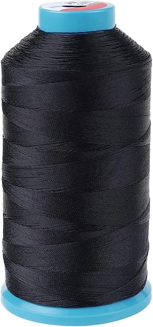 Aussel Black Bonded Nylon Sewing Thread 1500 Yard Size T70#69 for The Upholstery, Outdoor Market, Drapery, Beading, Luggage, Purses (Black)