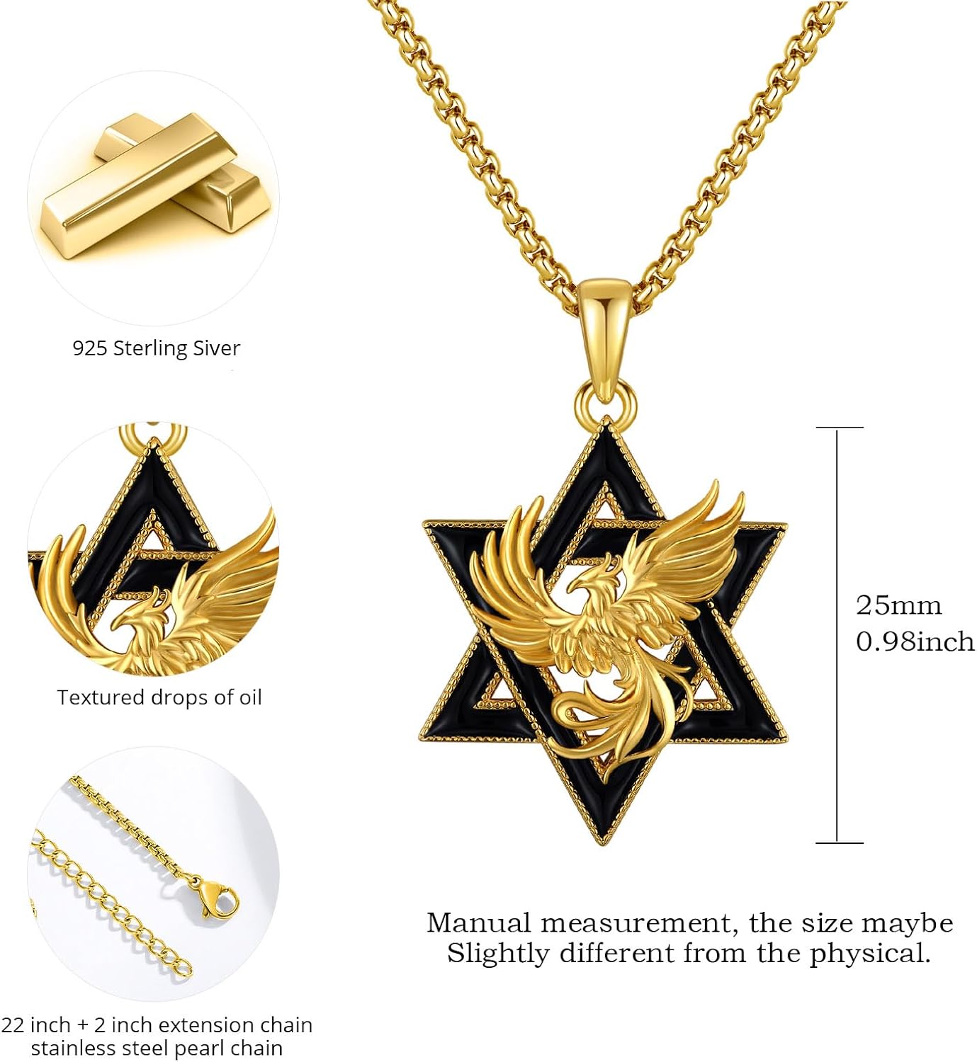 Star of David Necklace 925 Sterling Silver Star of David Pendant Animal/Tree of Life Jewish Jewelry for Men Women - Image 4