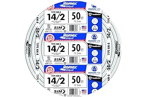 Southwire Romex Brand Simpull Solid Indoor 12/2 W/G NMB Cable 50' Coil