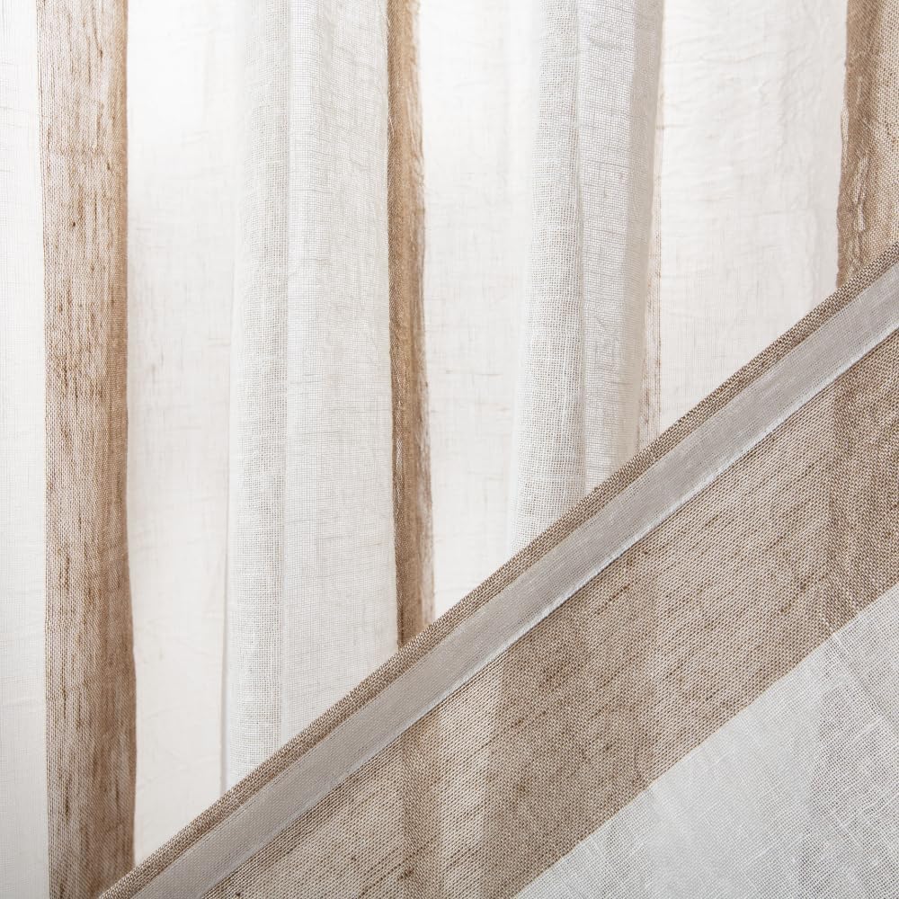 SAFAVIEH Home Curtain Tallie Beige Sheer 52" x 84" Grommet Window Drape Panel