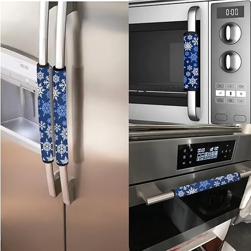 Miniatura 4 de KEIAHUAN Cubierta de la manija de la puerta del refrigerador de copo de nieve para electrodomésticos de cocina, guantes de nevera, horno,