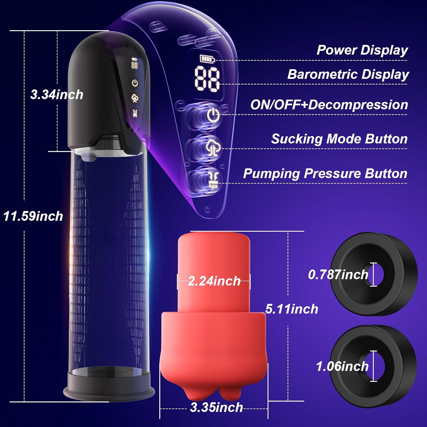 Juguetes Xeso Male Mastusbafor - 6 Speed Vaccum Sucking & 3 Adjustable Pumping Pressure, Automatic Pocket Puzzy for Men, Waterproof Male Adult Toys Y825