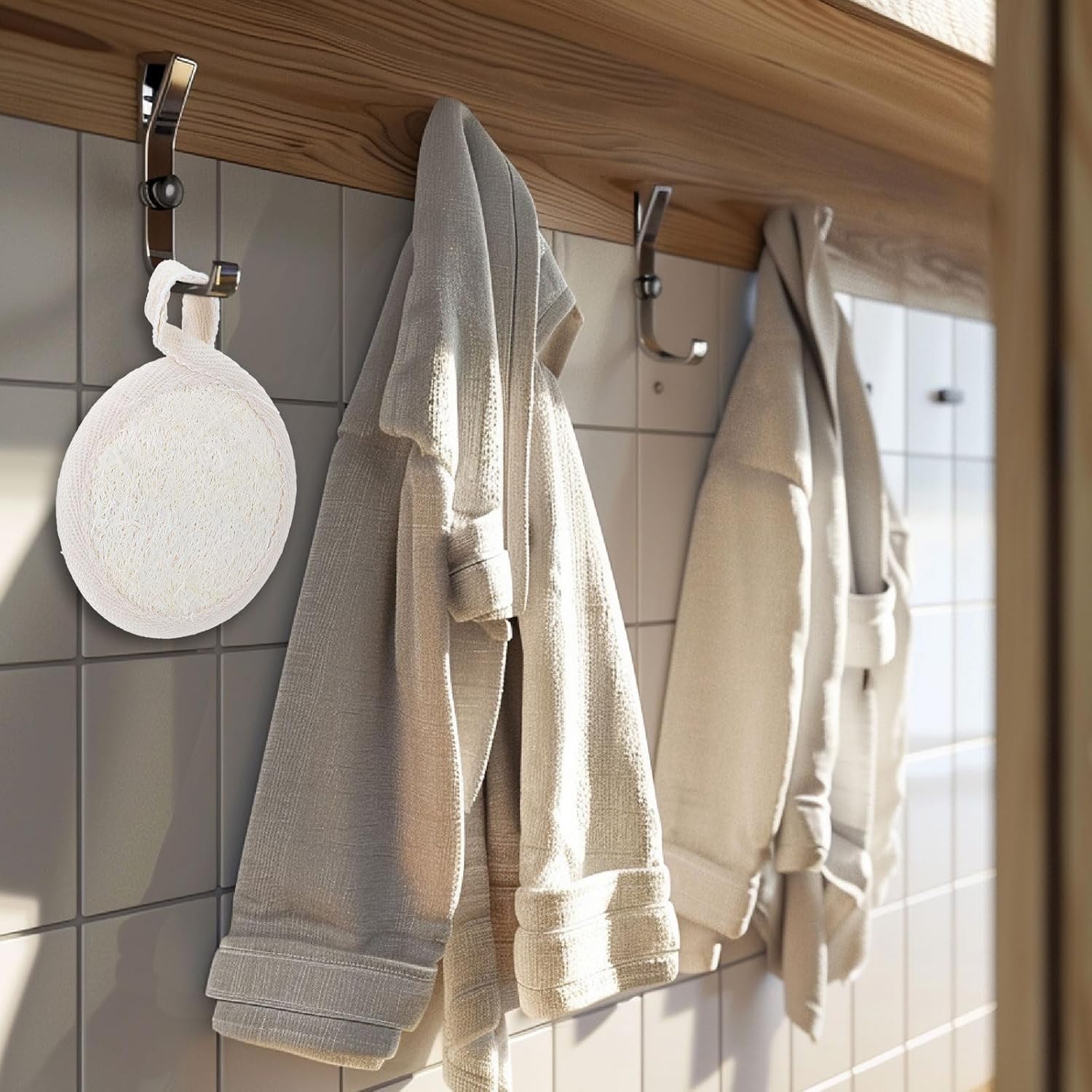 4 Pcs Natural Loofah Sponge Facial Scrub Pads Exfoliating Pads for Face Exfoliating Pads Scrubbers Facial Sponge Loofah for Women Men Bath Shower, Face That Gets You Clean - Image 5