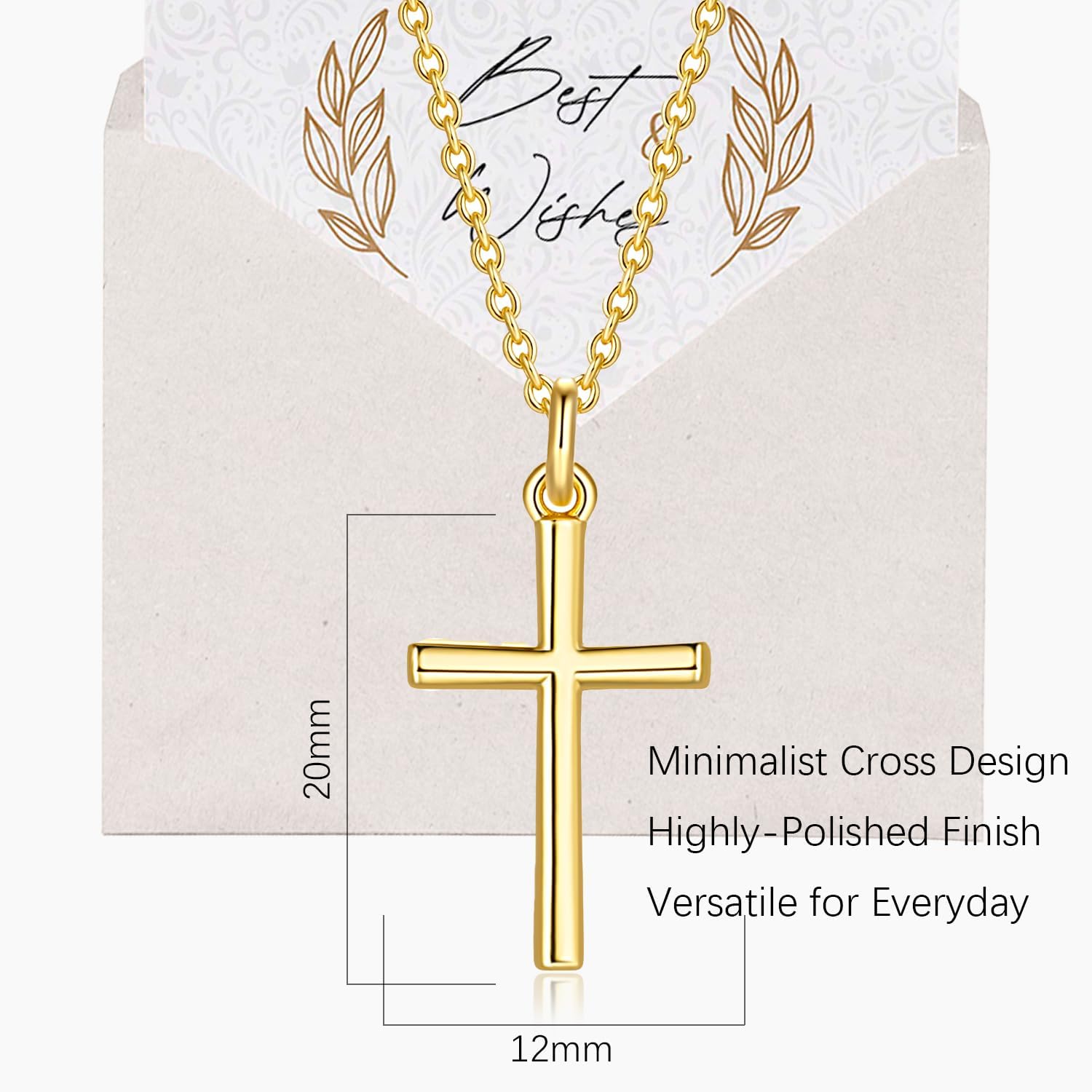 Cross Necklace for Women Gold Cross Necklaces for Women 14K Gold Crosses Necklace for Womens Chain Pendant for Womens Necklaces Modern and Uncluttered Silhouette Crosses Chain Pendant