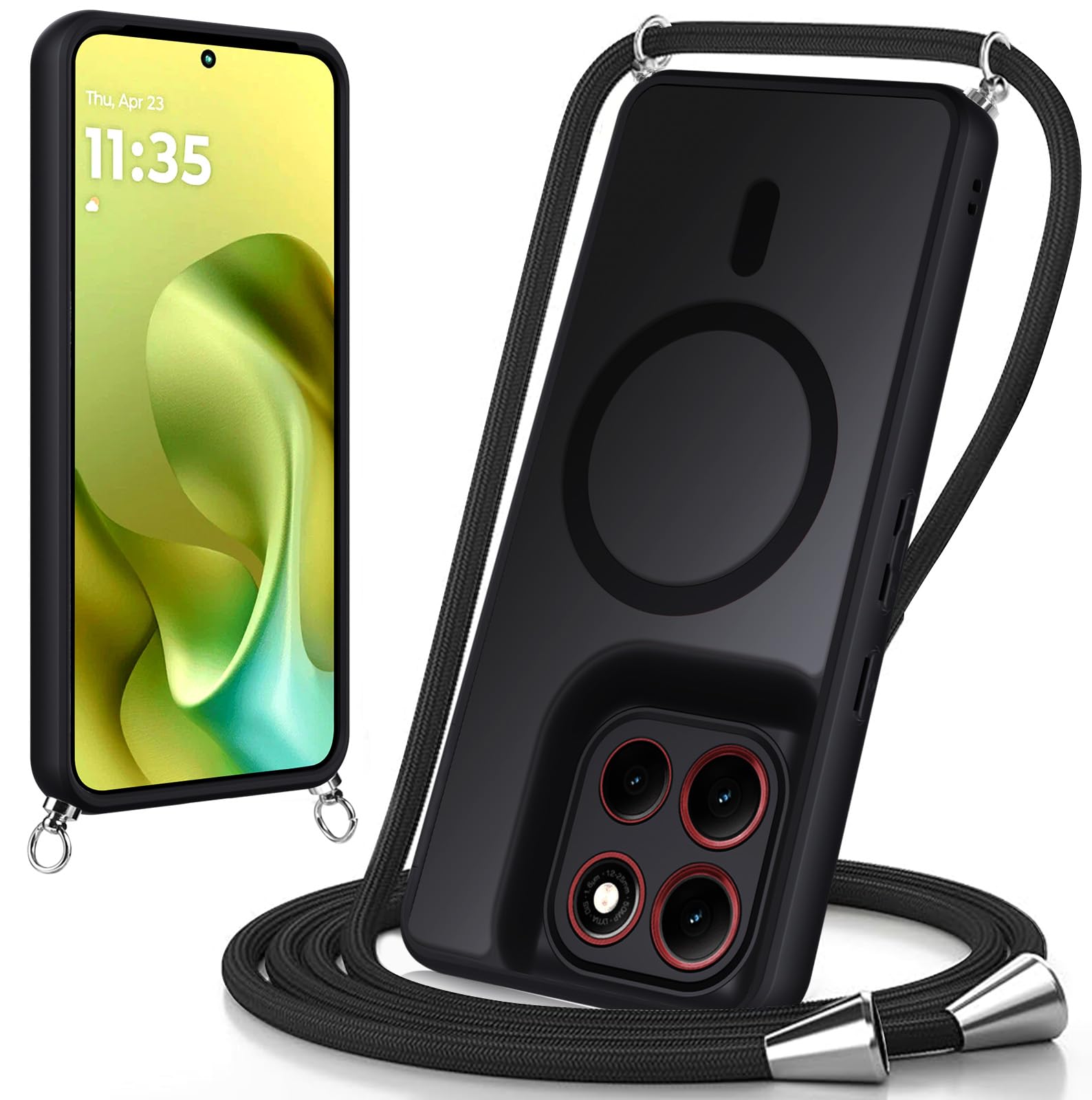 Cover Trasparente Con Cordino Per Motorola Moto G86 5G | Custodia Morbida TPU Antiurto Con Airbag | Laccio Regolabile 160cm Per Collo O Traversa | Protezione Completa